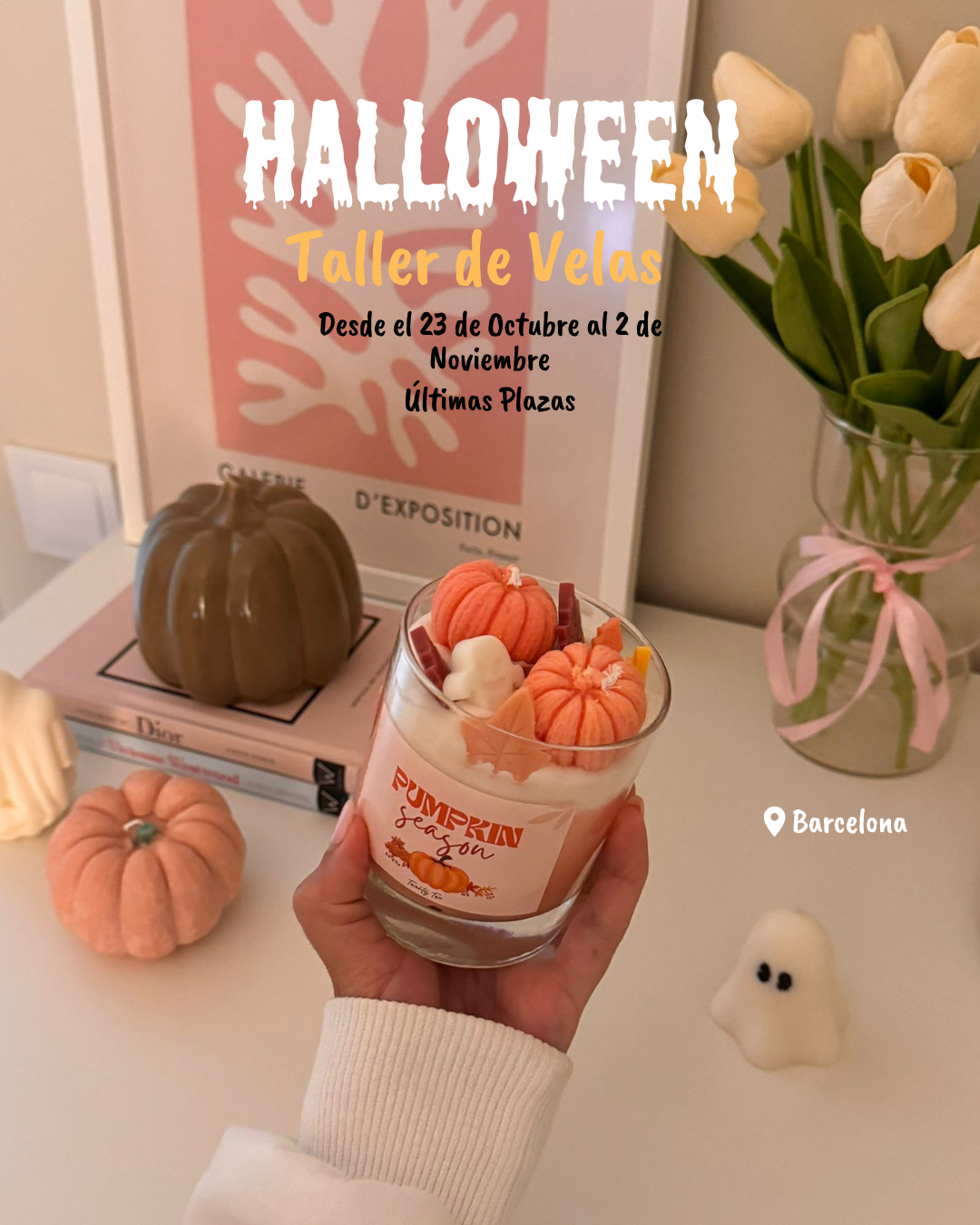 Taller de Velas Arco iris + vela tarro de cristal (Halloween)