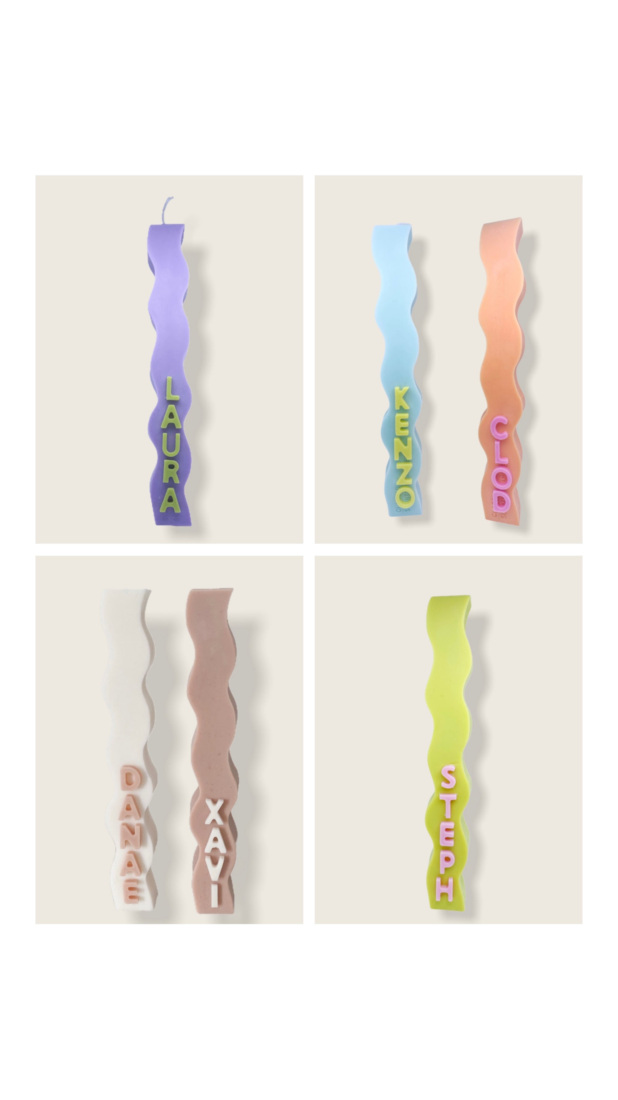 Vela ondulada con nombre