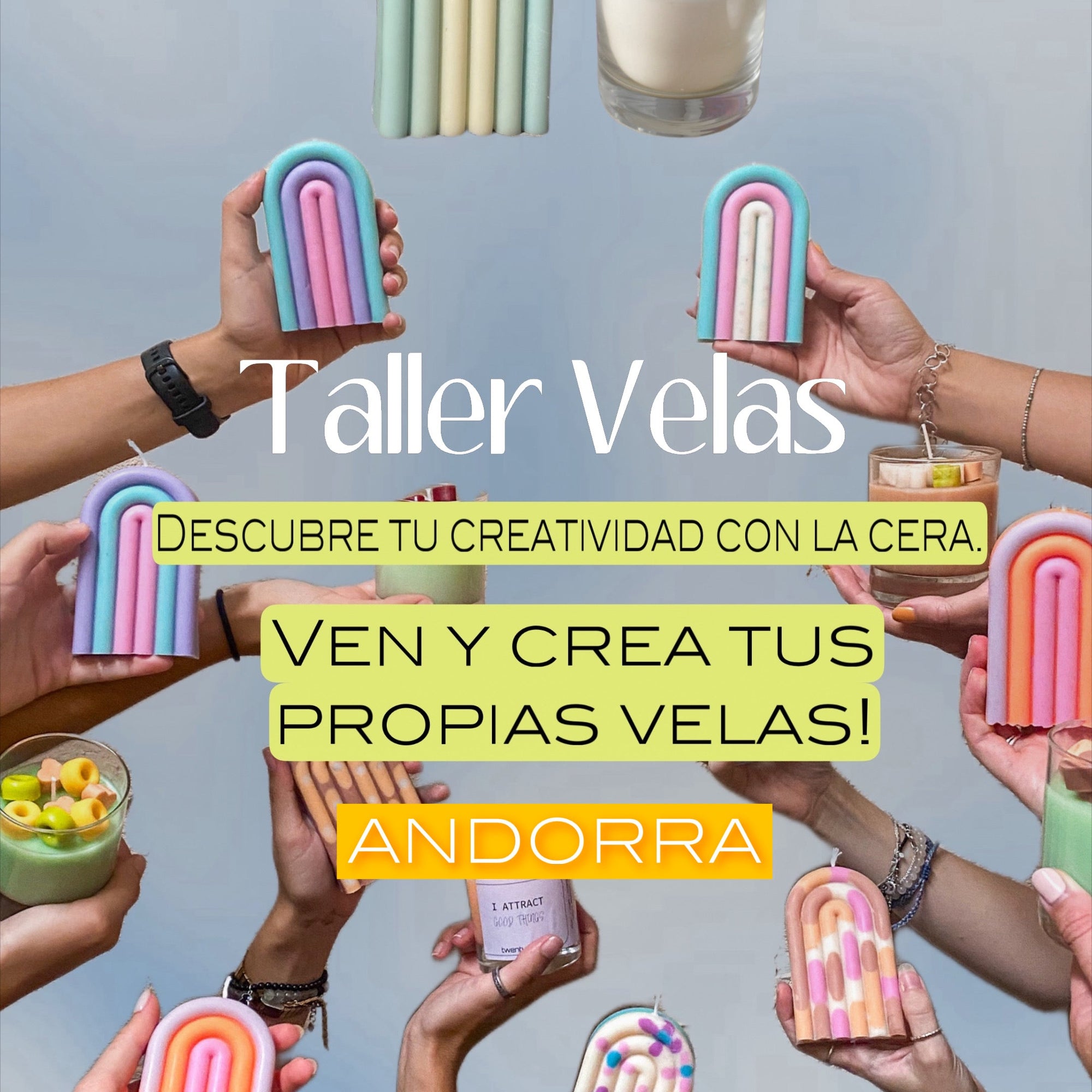 ANDORRA. Taller velas arco Iris + tarro