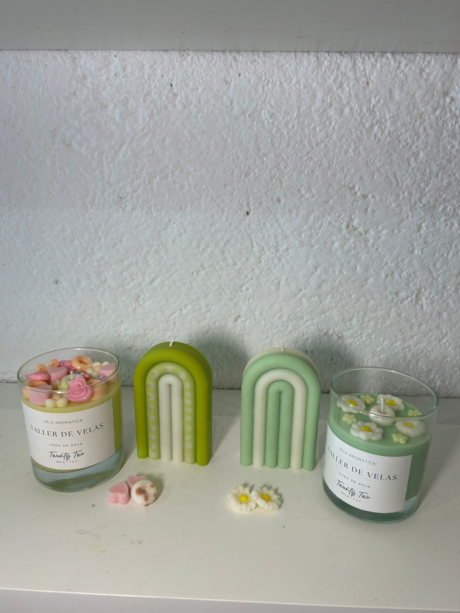 Taller de Velas Arco iris + vela tarro de cristal