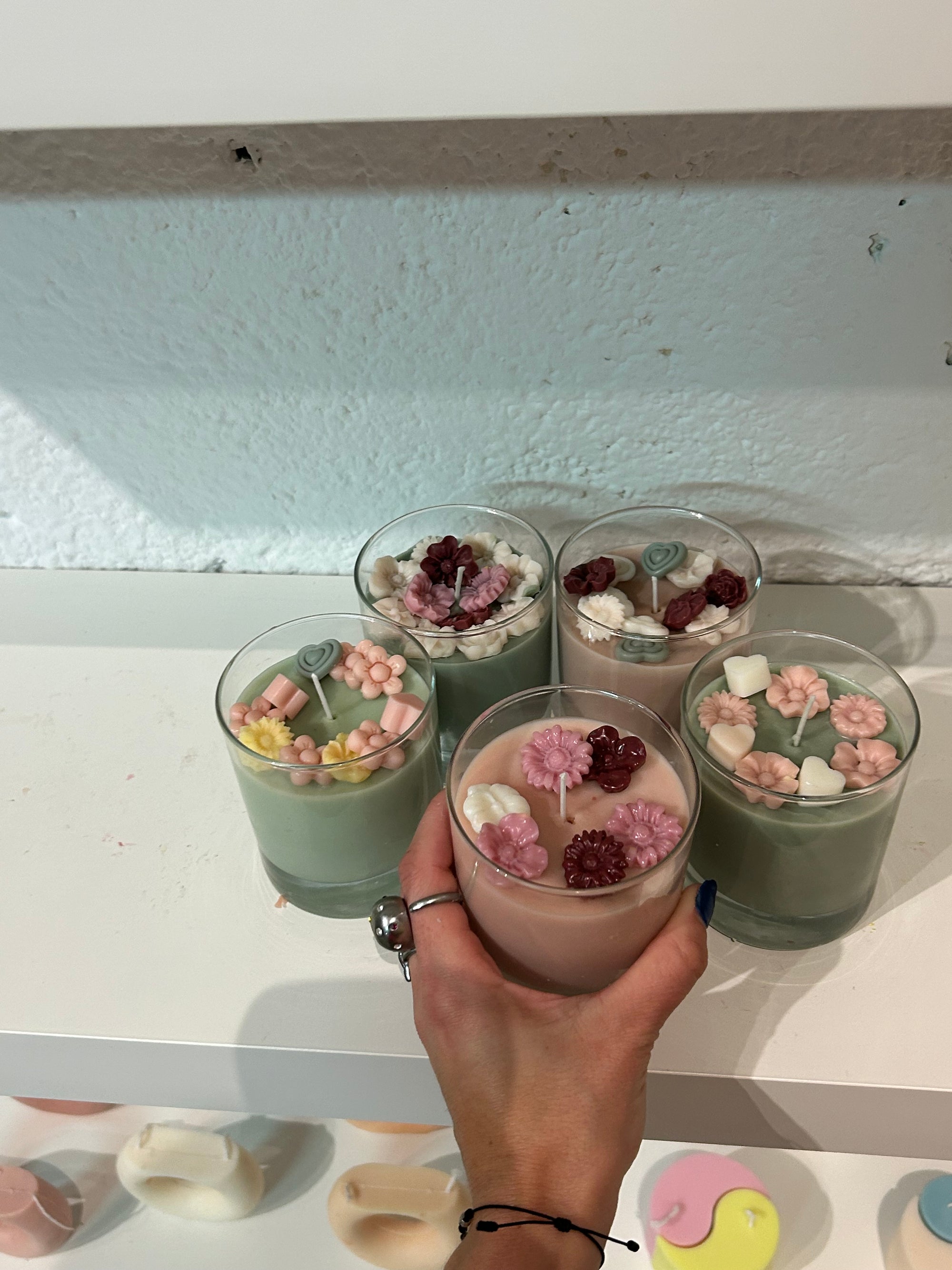 Taller de Velas Arco iris + vela tarro de cristal