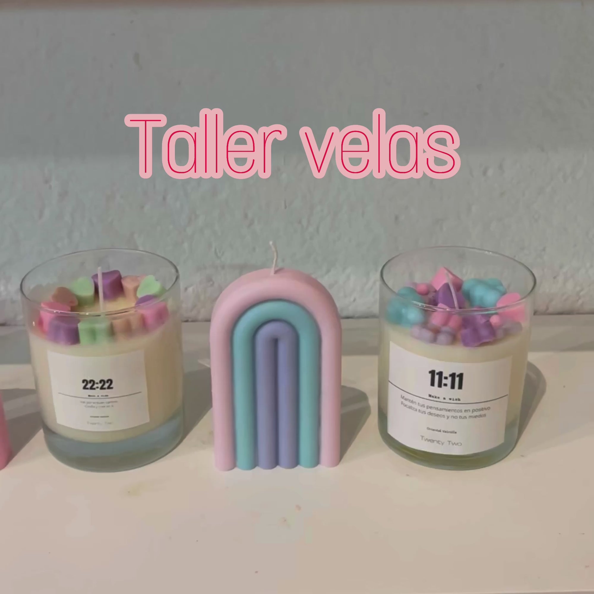 Taller de Velas Arco iris + vela tarro de cristal