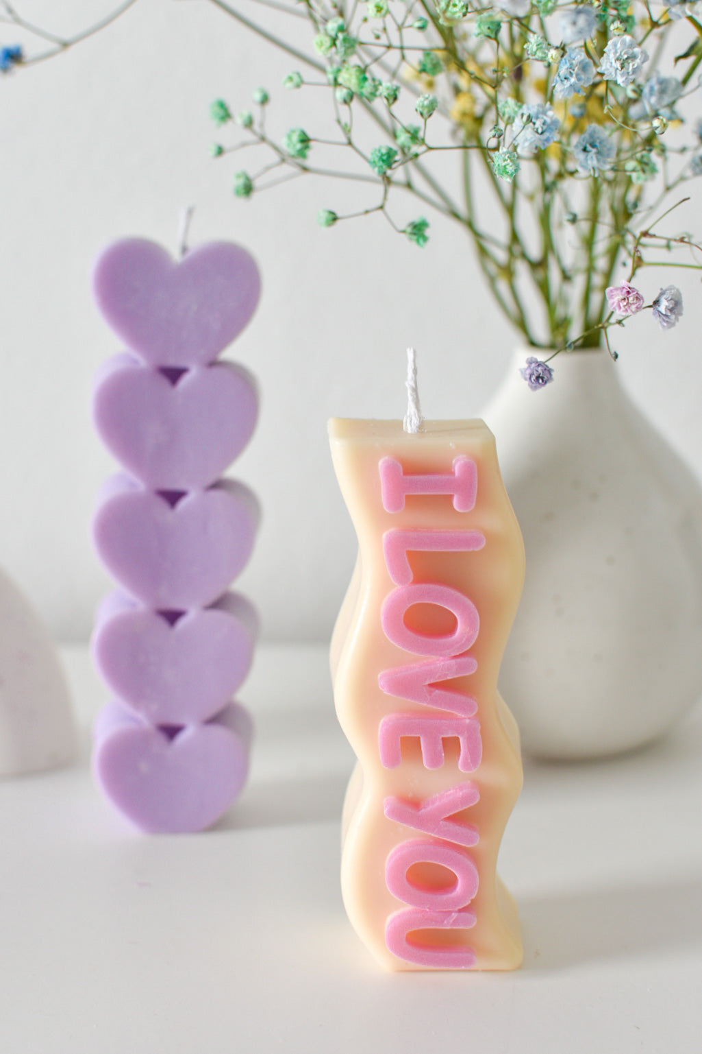 I Love You candle