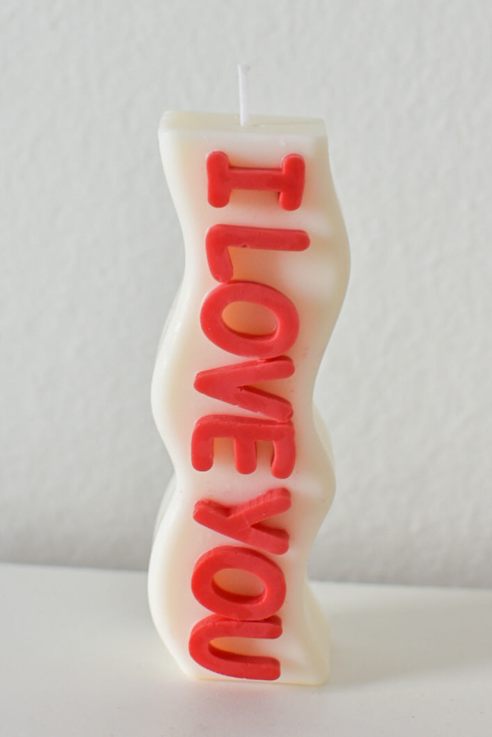 I Love You candle