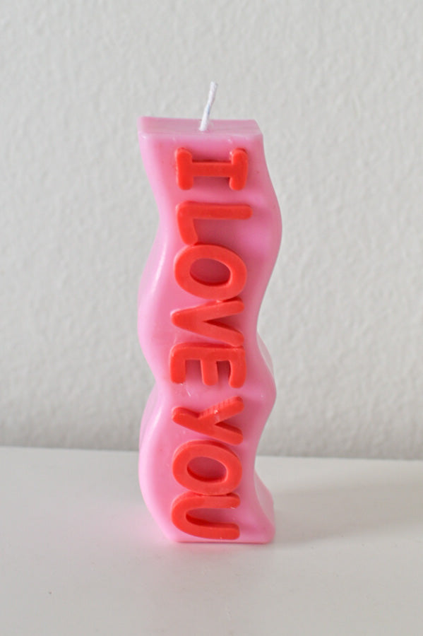 I Love You candle