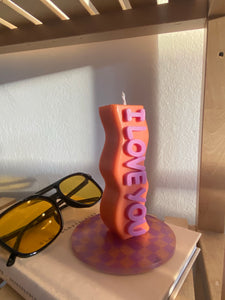 I Love You candle