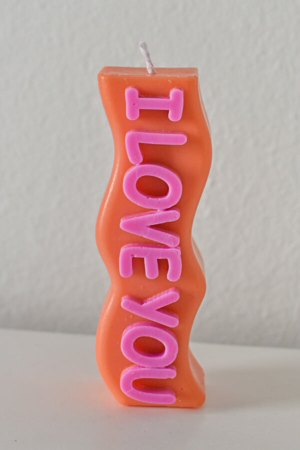 I Love You candle