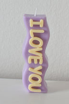 I Love You candle