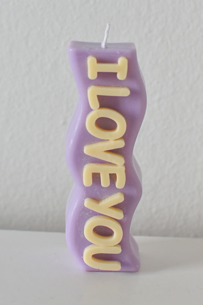 I Love You candle