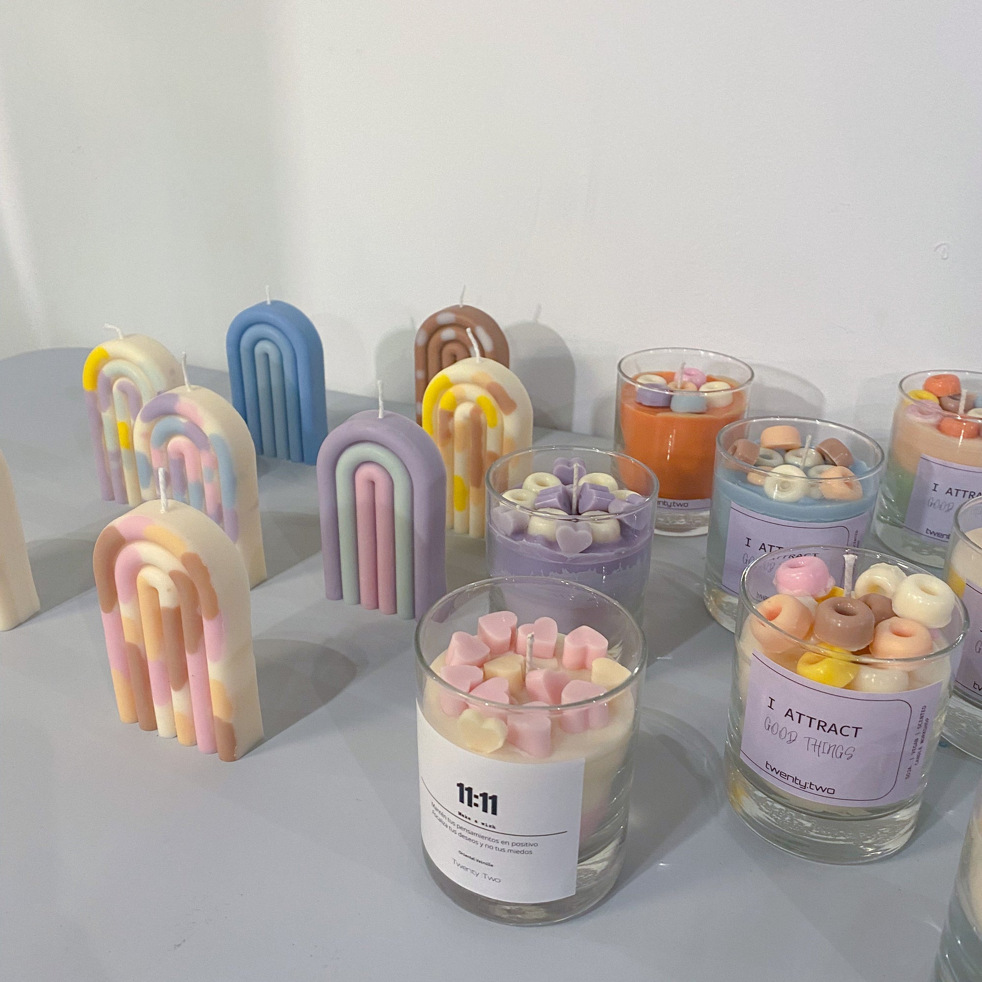 Taller de Velas Arco iris + vela tarro de cristal